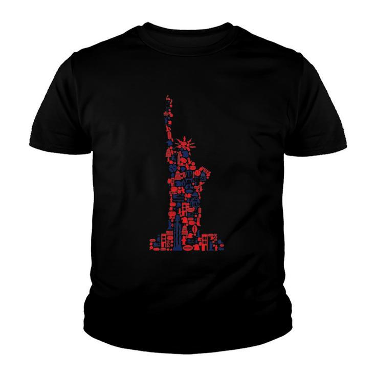 July 4Th American Symbols New York City - Statue Of Liberty Youth T-shirt