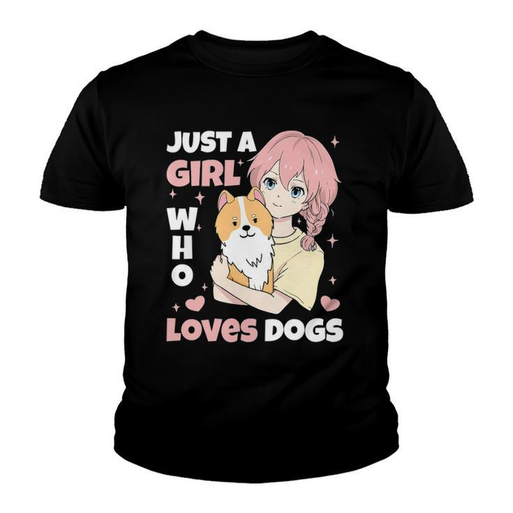 Just A Girl Who Loves Dogs Cute Corgi Lover Outfit & Apparel Youth T-shirt