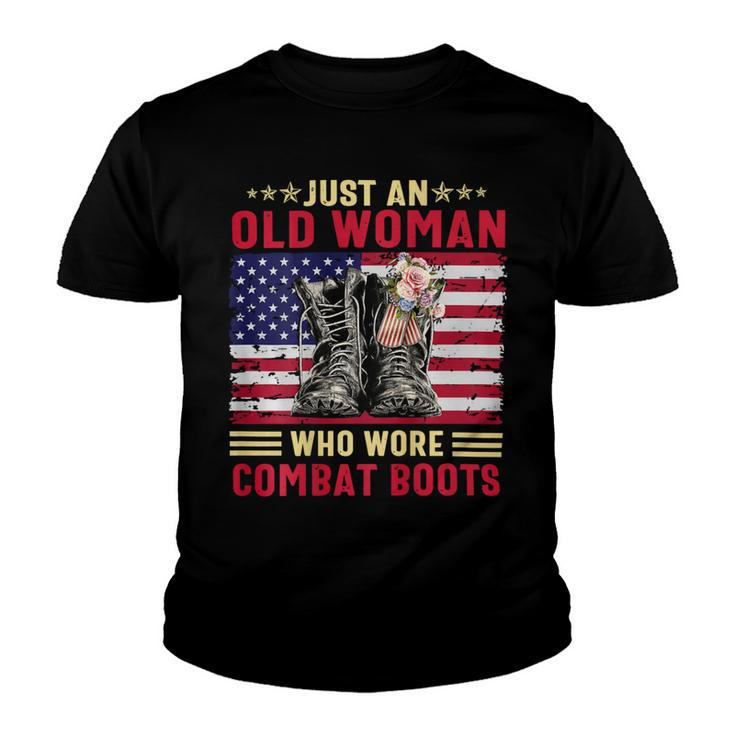 Just An Old Woman Who Wore Combat Boots T-Shirt Youth T-shirt