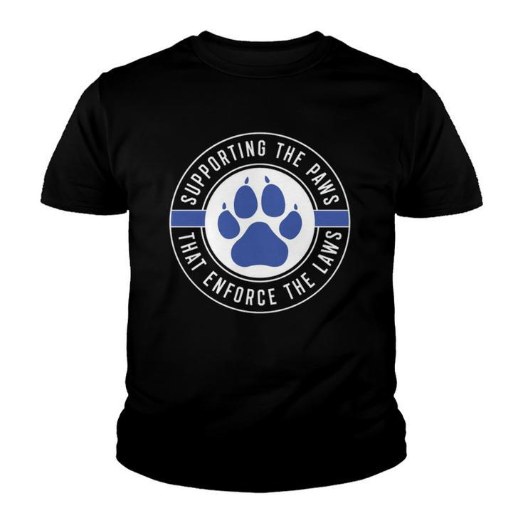 K-9 Police Thin Blue Line  Youth T-shirt