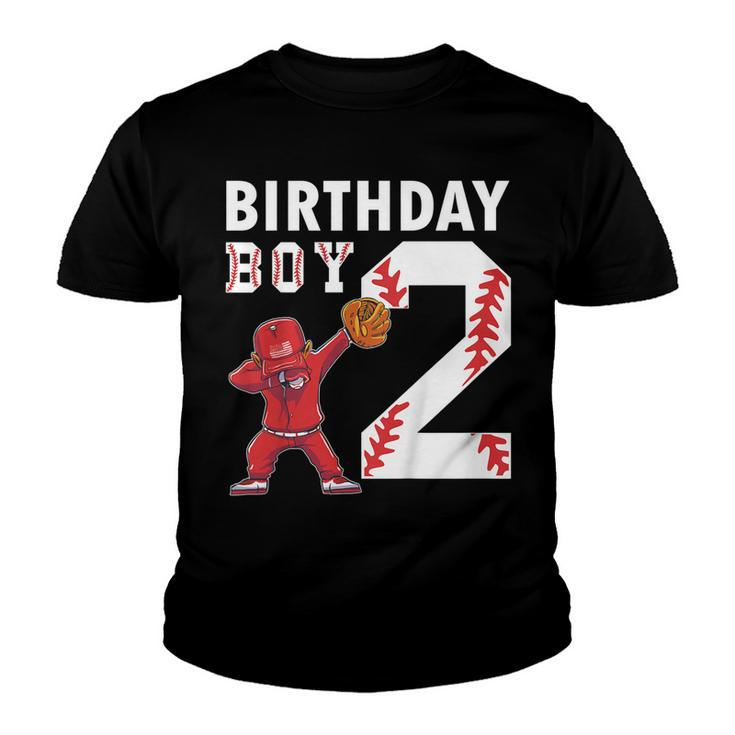 Kids 2 Years Old Boy Baseball Player 2Nd Birthday Kids  Youth T-shirt