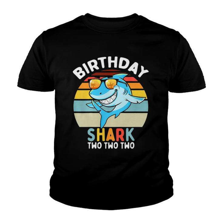 Kids 2Nd Birthday Boy Shark 2 Years Old Boys Matching Family Youth T-shirt