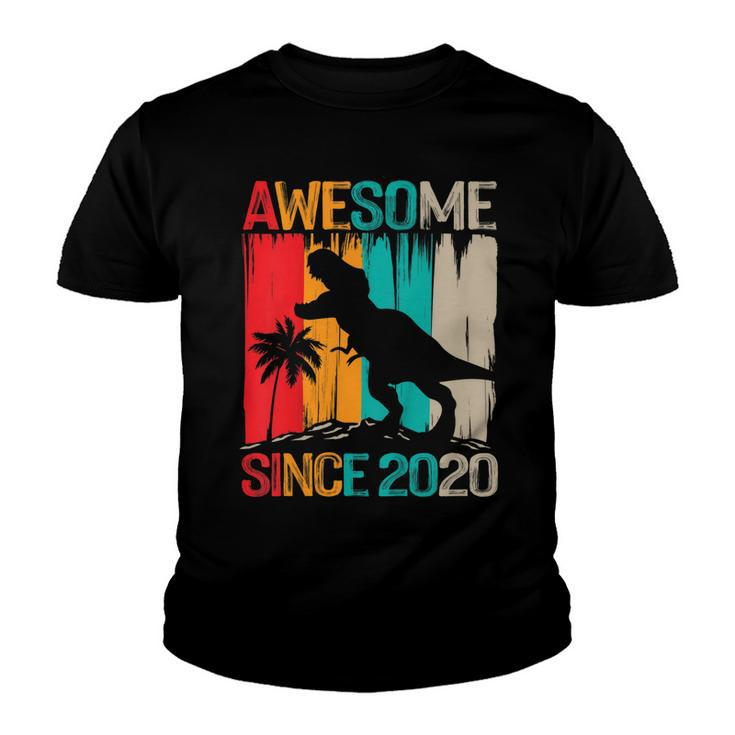 Kids 2Nd Birthday Dinosaur 2 Year Old Boy Kids Awesome Since 2020  Youth T-shirt