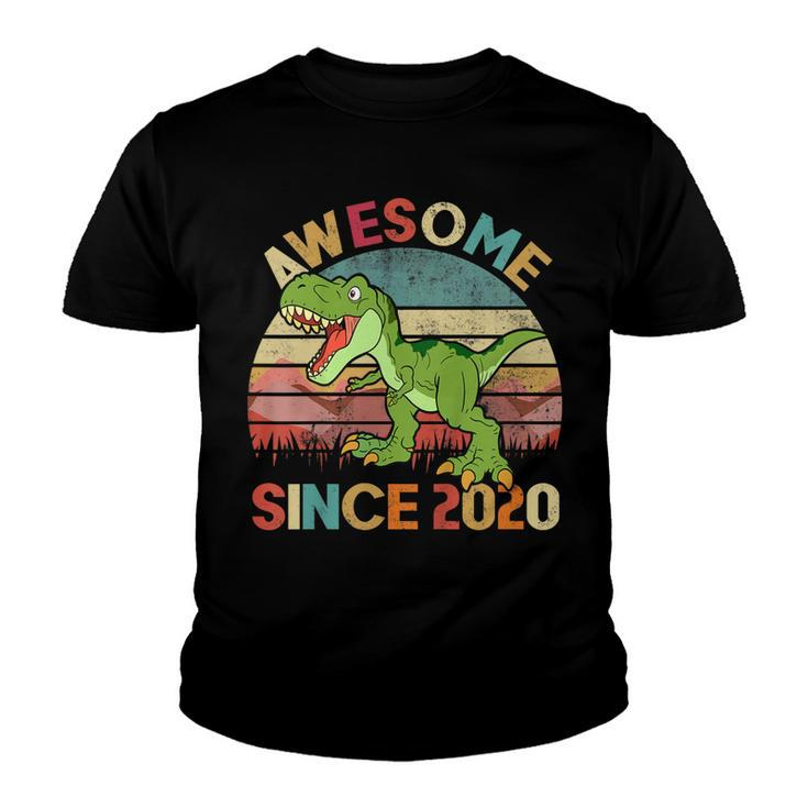 Kids Dinosaur 2Nd Birthday 2 Year Old Awesome Since 2020  Youth T-shirt
