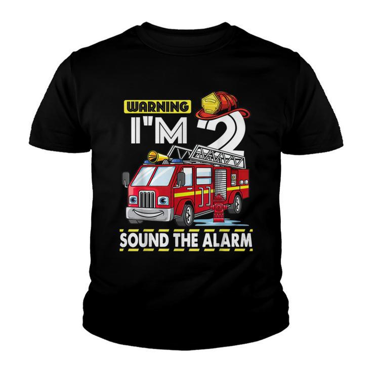 Kids Fire Truck 2Nd Birthday Boy Toddler Firefighter  Youth T-shirt