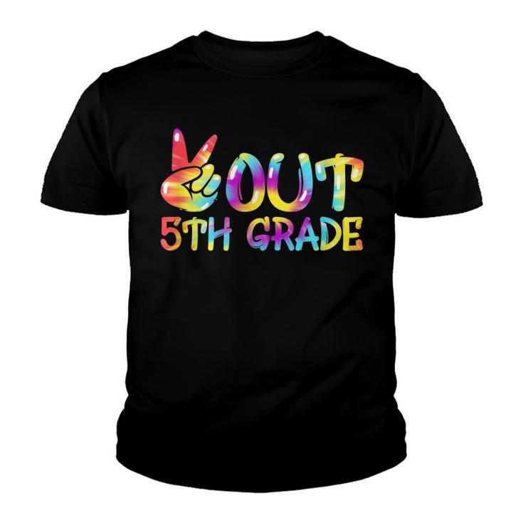 Last Day Of School Peace Out Fifth 5Th Grade Teacher Kids  Youth T-shirt