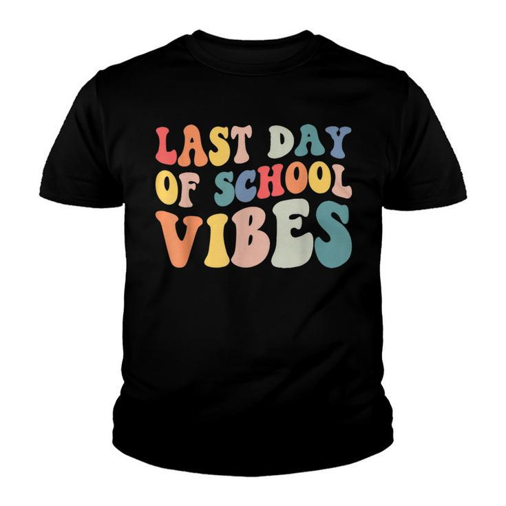 Last Day Of School Vibes Retro Vintage Teacher Graduation  Youth T-shirt