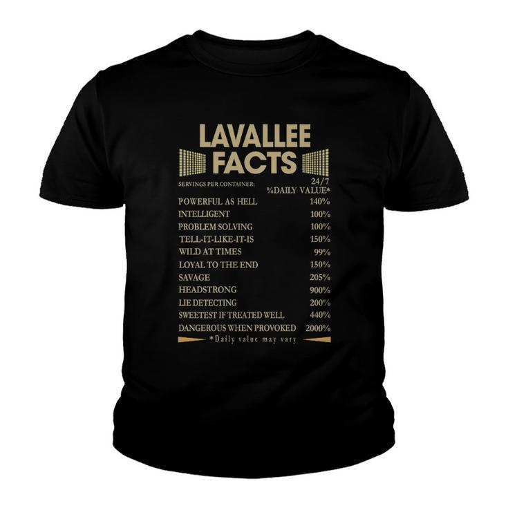 Lavallee Name Gift   Lavallee Facts Youth T-shirt