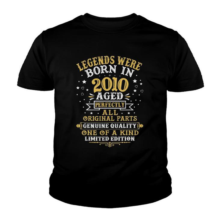 Legends Were Born In 2010 12 Years Old 12Th Birthday Gifts Youth T-shirt
