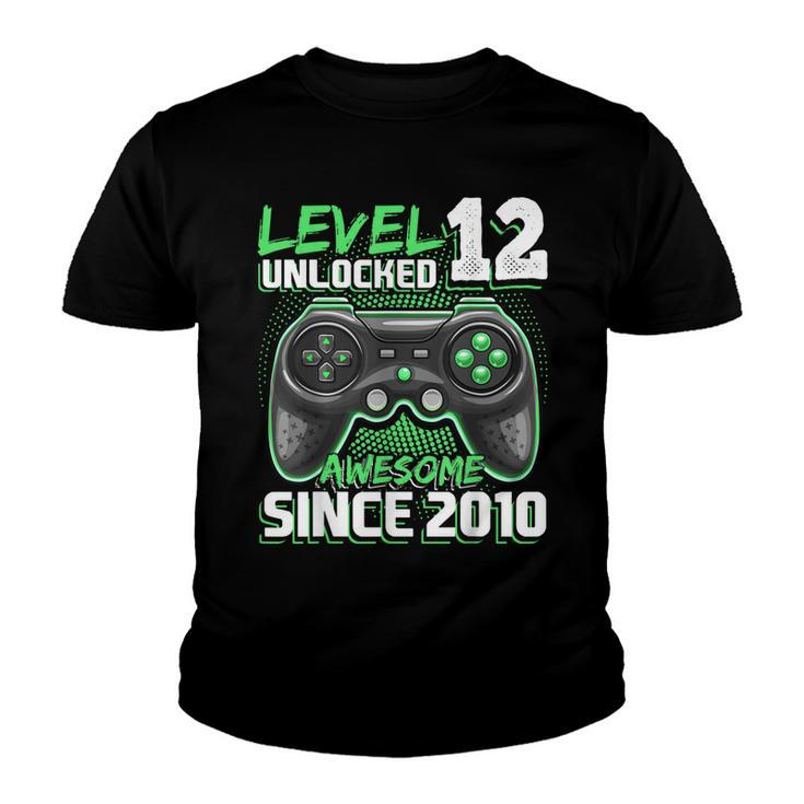 Level 12 Unlocked Awesome 2010 Video Game 12Th Birthday  V7 Youth T-shirt