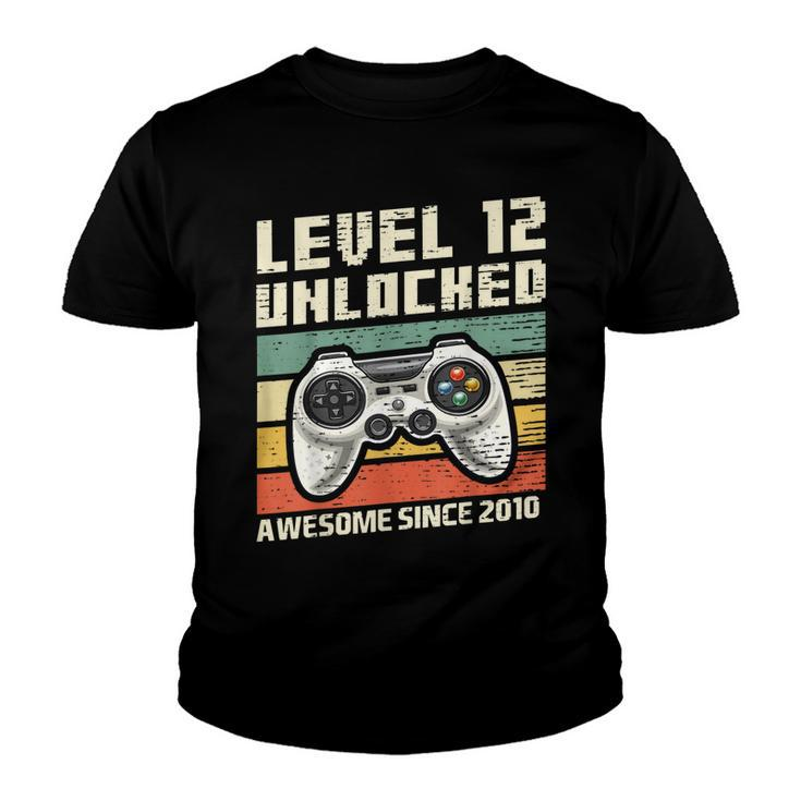 Level 12 Unlocked Awesome 2010 Video Game 12Th Birthday  V9 Youth T-shirt