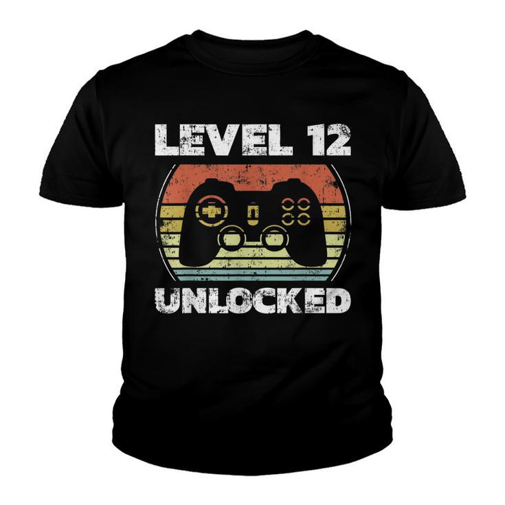 Level 12 Unlocked Funny Video Gamer 12Th Birthday  Youth T-shirt