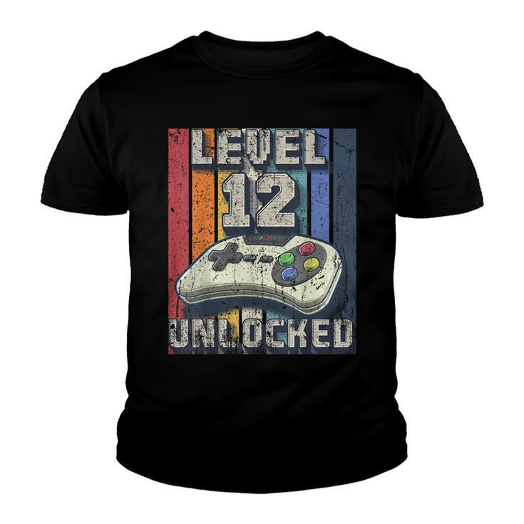 Level 12 Unlocked Video Game 12Th Birthday Gamer Boys  Youth T-shirt