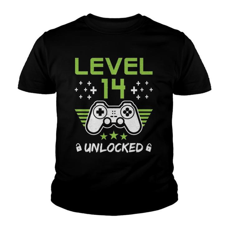 Level 14 Unlocked Funny 14Th Birthday Youth T-shirt