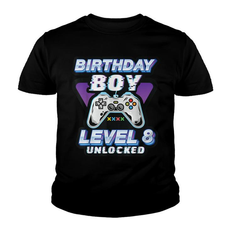 Level 8 Unlocked 2014 Bday Video Game 8Th Birthday Boy Gamer  Youth T-shirt