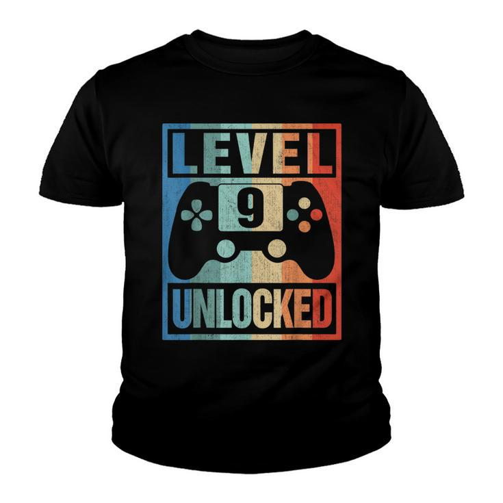 Level 9 Unlocked 9Th Birthday Decoration 9 Years Old Youth T-shirt