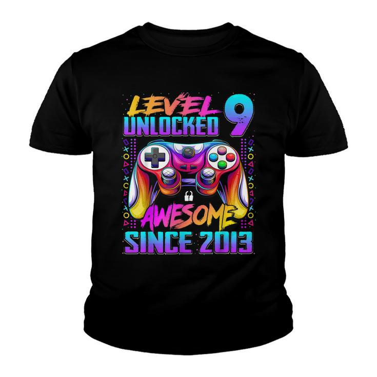 Level 9 Unlocked Awesome Since 2013 9Th Birthday Gaming  V5 Youth T-shirt