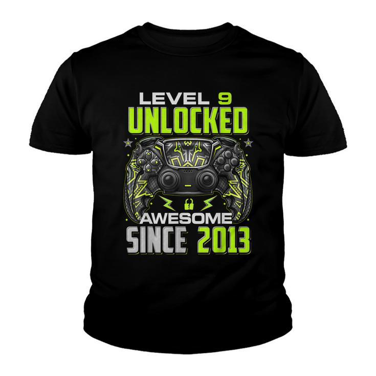 Level 9 Unlocked Awesome Since 2013 9Th Birthday Gaming  V8 Youth T-shirt