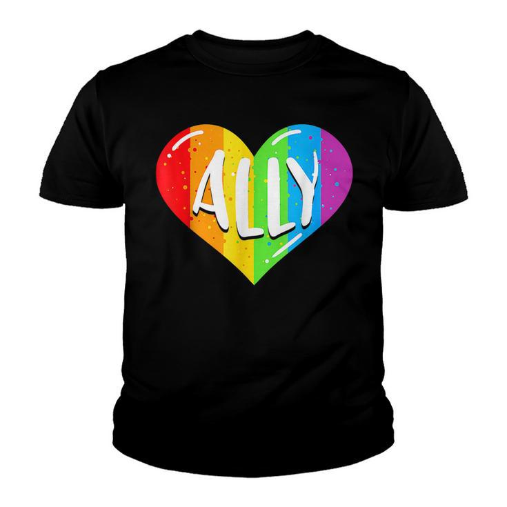 Lgbtq Ally For Gay Pride Men Women Children  Youth T-shirt
