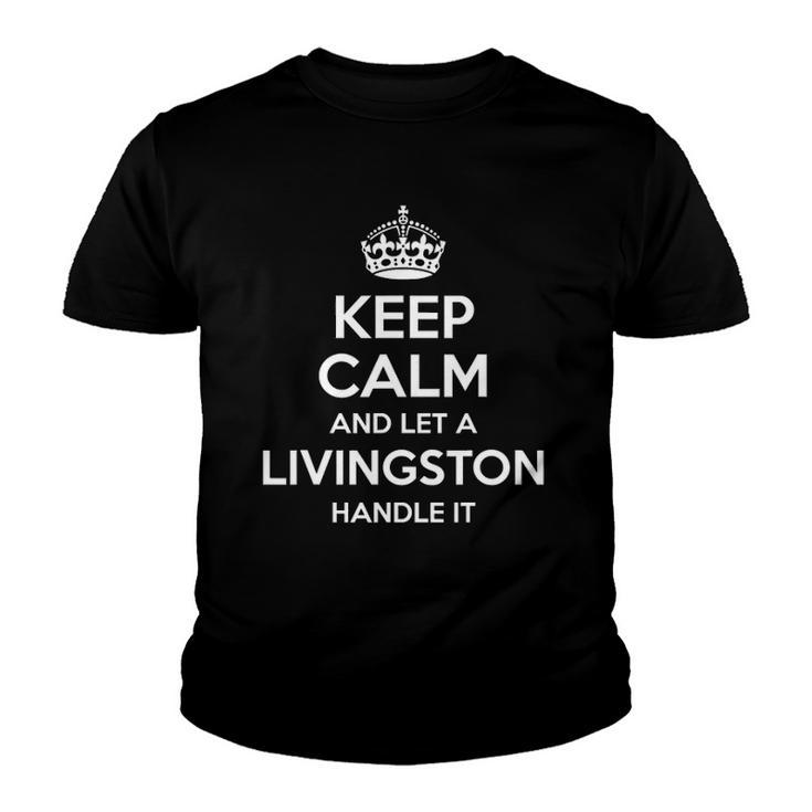 Livingston Funny Surname Family Tree Birthday Reunion Gift Youth T-shirt