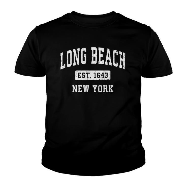 Long Beach New York Ny Vintage Established Sports Design Youth T-shirt