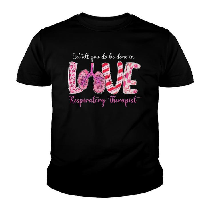 Love Respiratory Therapist Leopard Funny Valentines Day Youth T-shirt