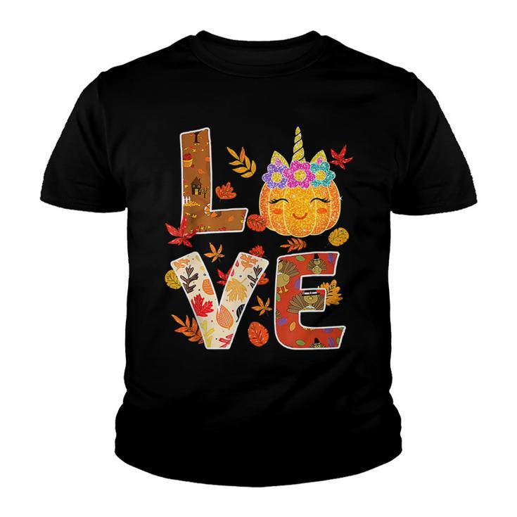 Love Unicorn Turkey Thanksgiving Happy 15 Shirt Youth T-shirt