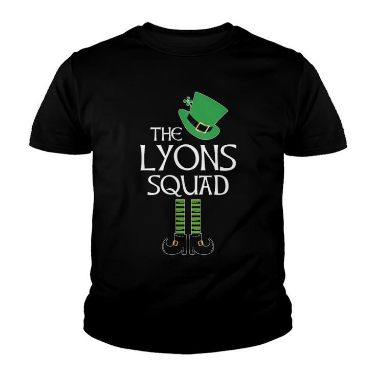 Lyons Name Gift   The Lyons Squad Leprechaun Youth T-shirt