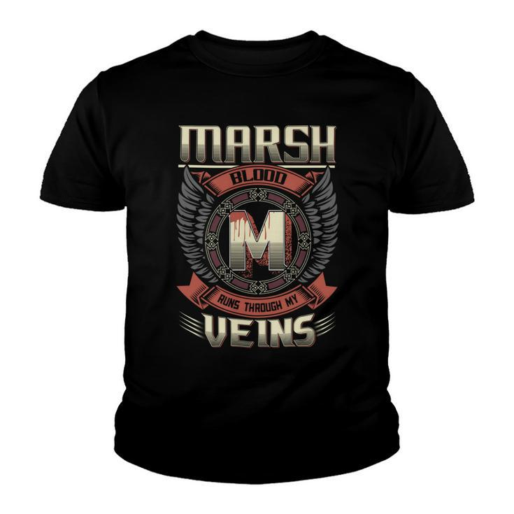 Marsh Blood  Run Through My Veins Name V11 Youth T-shirt