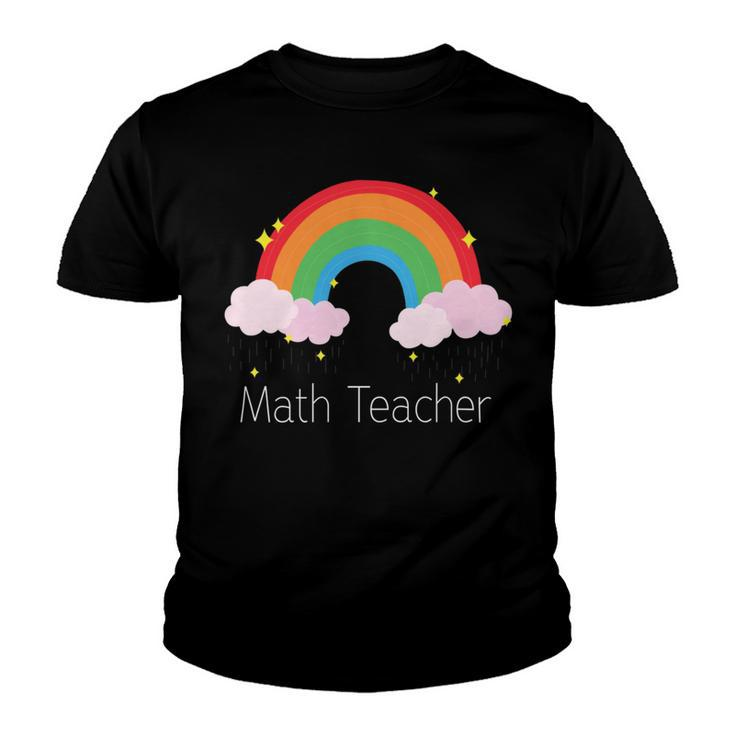 Math Teacher With Rainbow Design Youth T-shirt