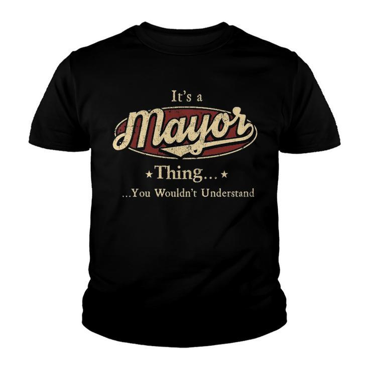 Mayor Shirt Personalized Name Gifts T Shirt Name Print T Shirts Shirts With Name Mayor Youth T-shirt