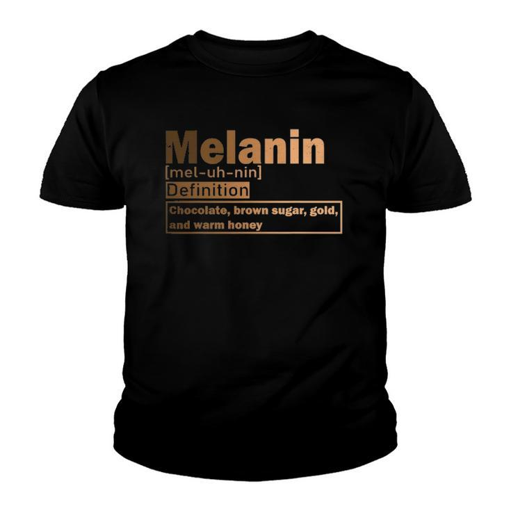 Melanin Definition African Black History Month Juneteenth Youth T-shirt