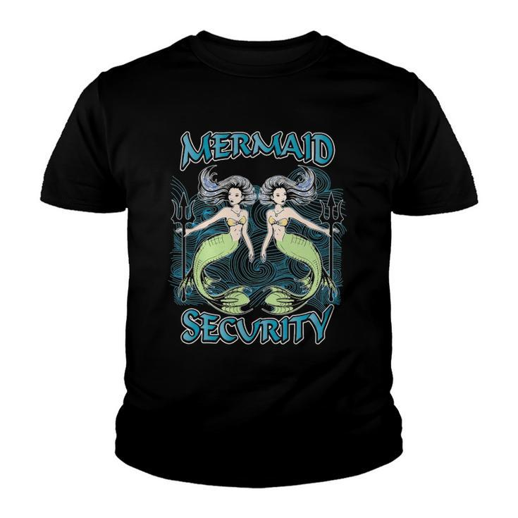 Mermaid Security  Merman Swimming Gift Youth T-shirt