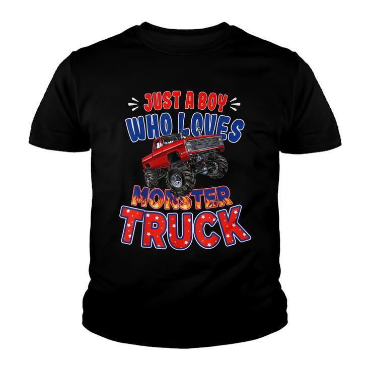 Monster Truck Just A Boy Who Loves Monster Truck For Kids  Youth T-shirt