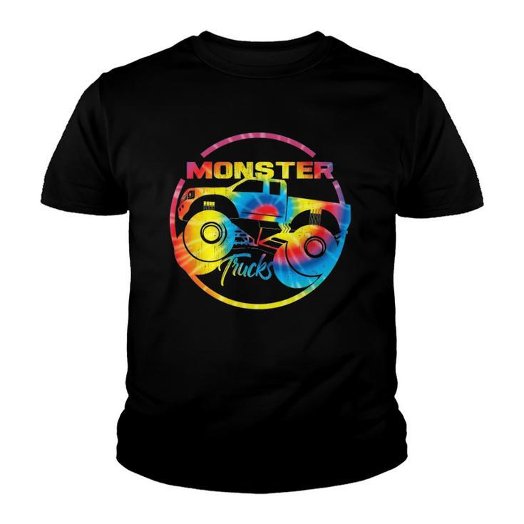 Monster Trucks Retro Tie Dye Off Road Lovers Gift Youth T-shirt