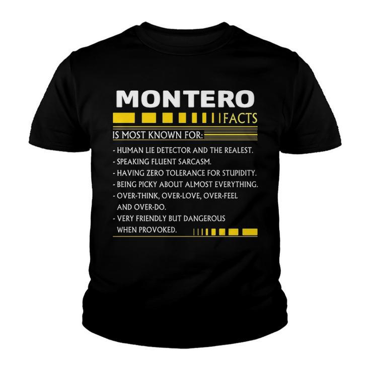Montero Name Gift   Montero Facts Youth T-shirt
