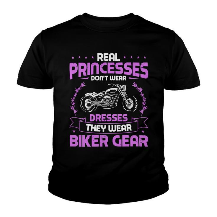 Motorcycle Real Princesses Wear Biker 483 Shirt Youth T-shirt