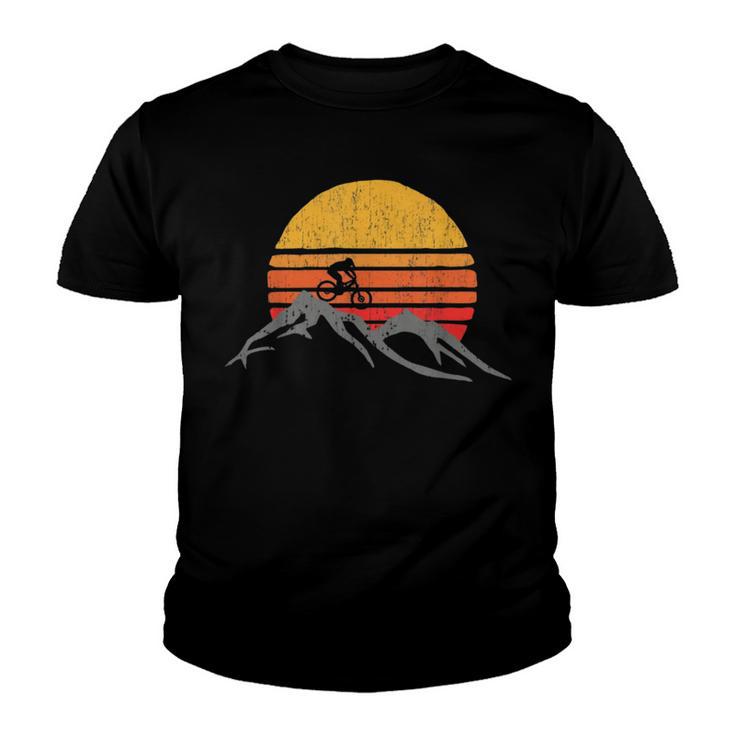 Mountain Bike Vintage Sunset Design Graphic 235 Trending Shirt Youth T-shirt