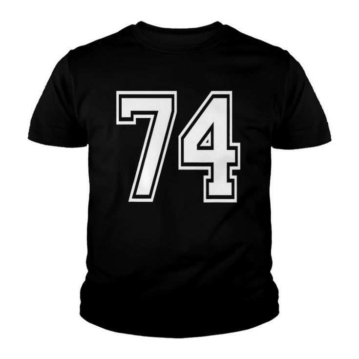 Number 74 Birthday 74Th Sports Player Team Numbered Jersey Youth T-shirt