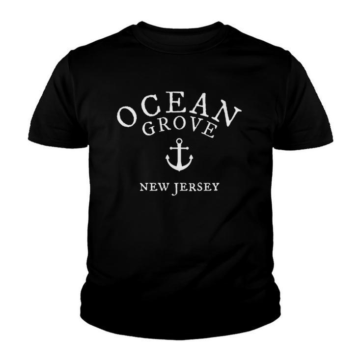 Ocean Grove New Jersey Nj Nautical Sea Youth T-shirt