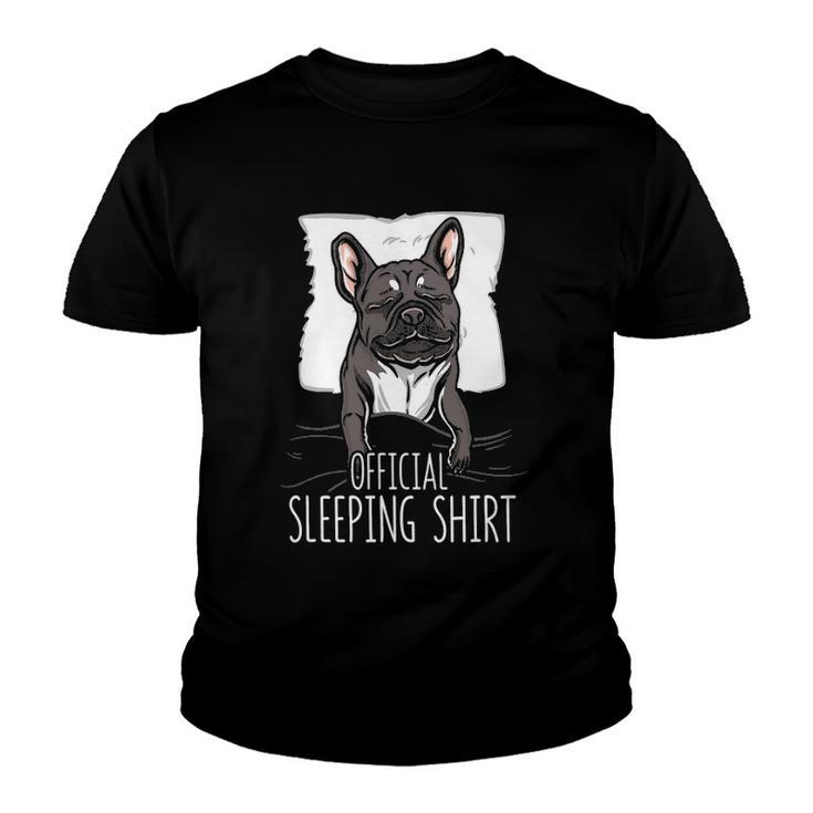 Official Sleeping  Cute French Bulldog Dog Nightgown Youth T-shirt