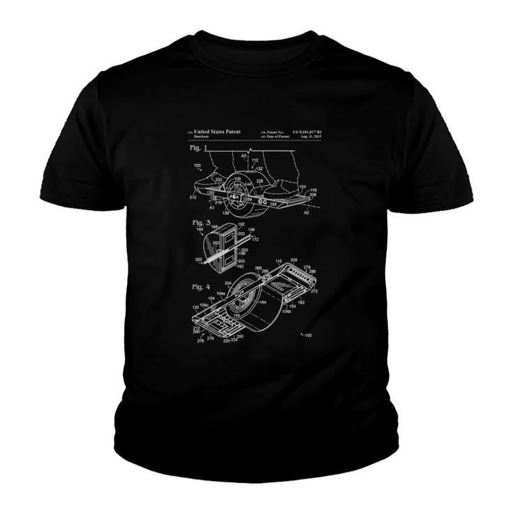Onewheel Owner Gift Retro Onewheel Patent Drawing Youth T-shirt
