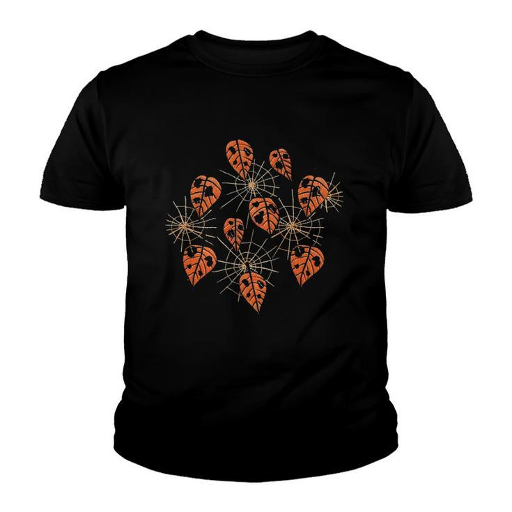 Orange Leaves With Holes And Spiderwebs Classic Youth T-shirt