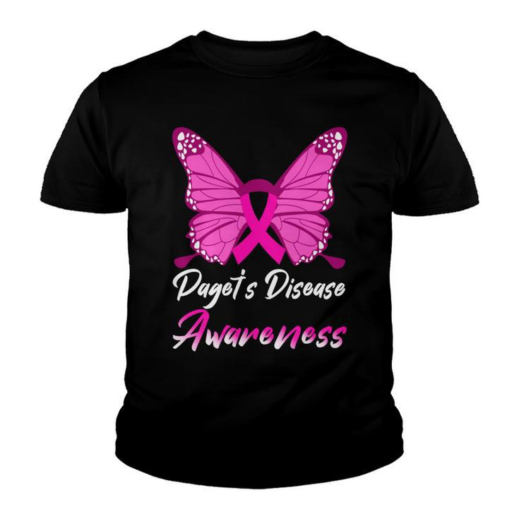 Pagets Disease Awareness Butterfly  Pink Ribbon  Pagets Disease  Pagets Disease Awareness Youth T-shirt