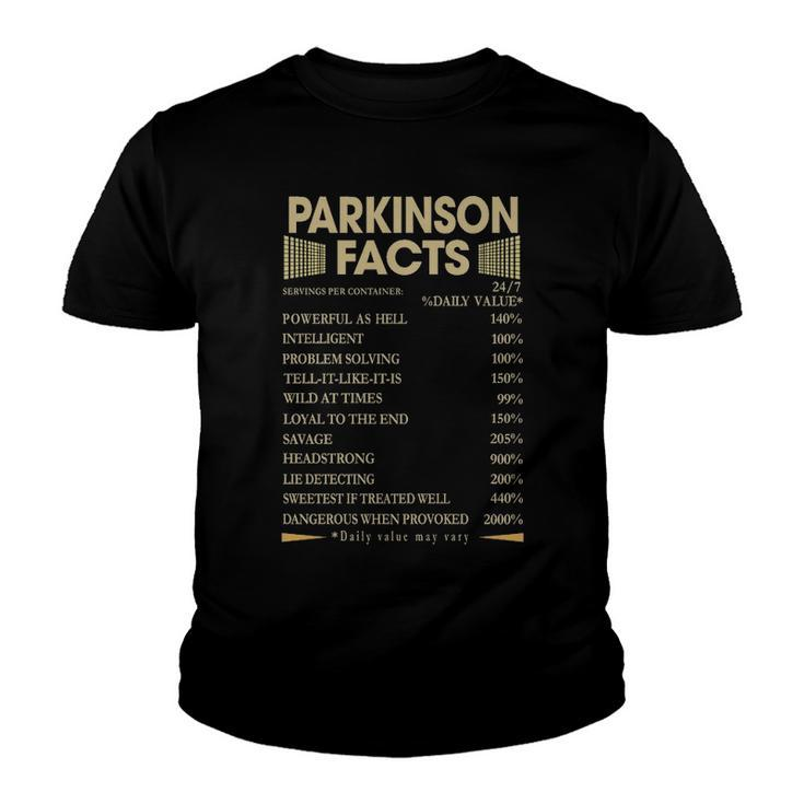 Parkinson Name Gift   Parkinson Facts Youth T-shirt