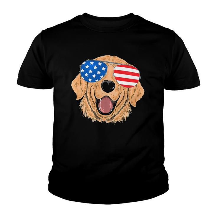 Patriotic Golden Retriever Dog 4Th Of July Gift Youth T-shirt