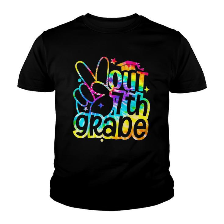 Peace Out 7Th Grade Graduation Last Day Of School Tie Dye Youth T-shirt