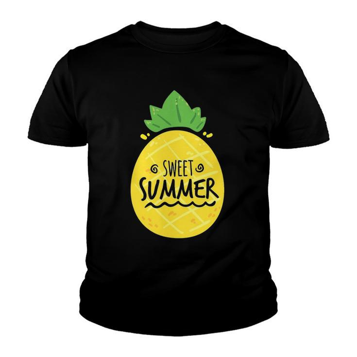 Pineapple Summer Funny Sweet Summer Hello Break Vacation Youth T-shirt