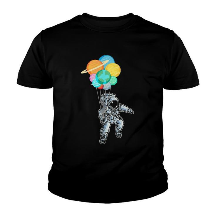 Planet Balloons Astronaut Space Science Youth T-shirt