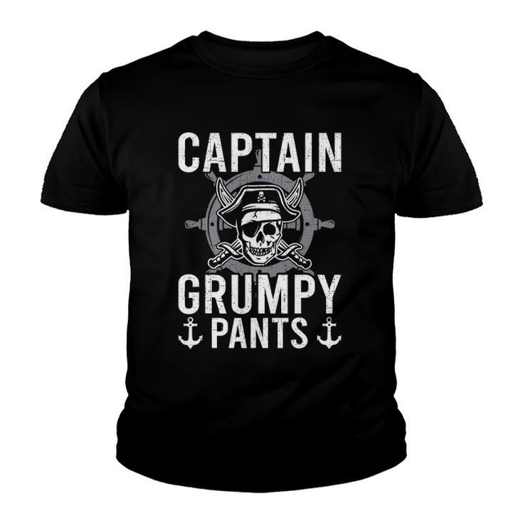 Pontoon Captain Grumpy Pants Pontooning Youth T-shirt